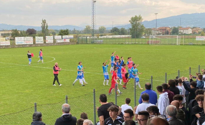 La festa dei giocatori del Sansepolcro a Lama (foto VA Sansepolcro)